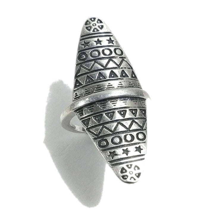 ETNICO | Anello in argento 925 grande - brunito - Tribù Karen - GIOIELLI