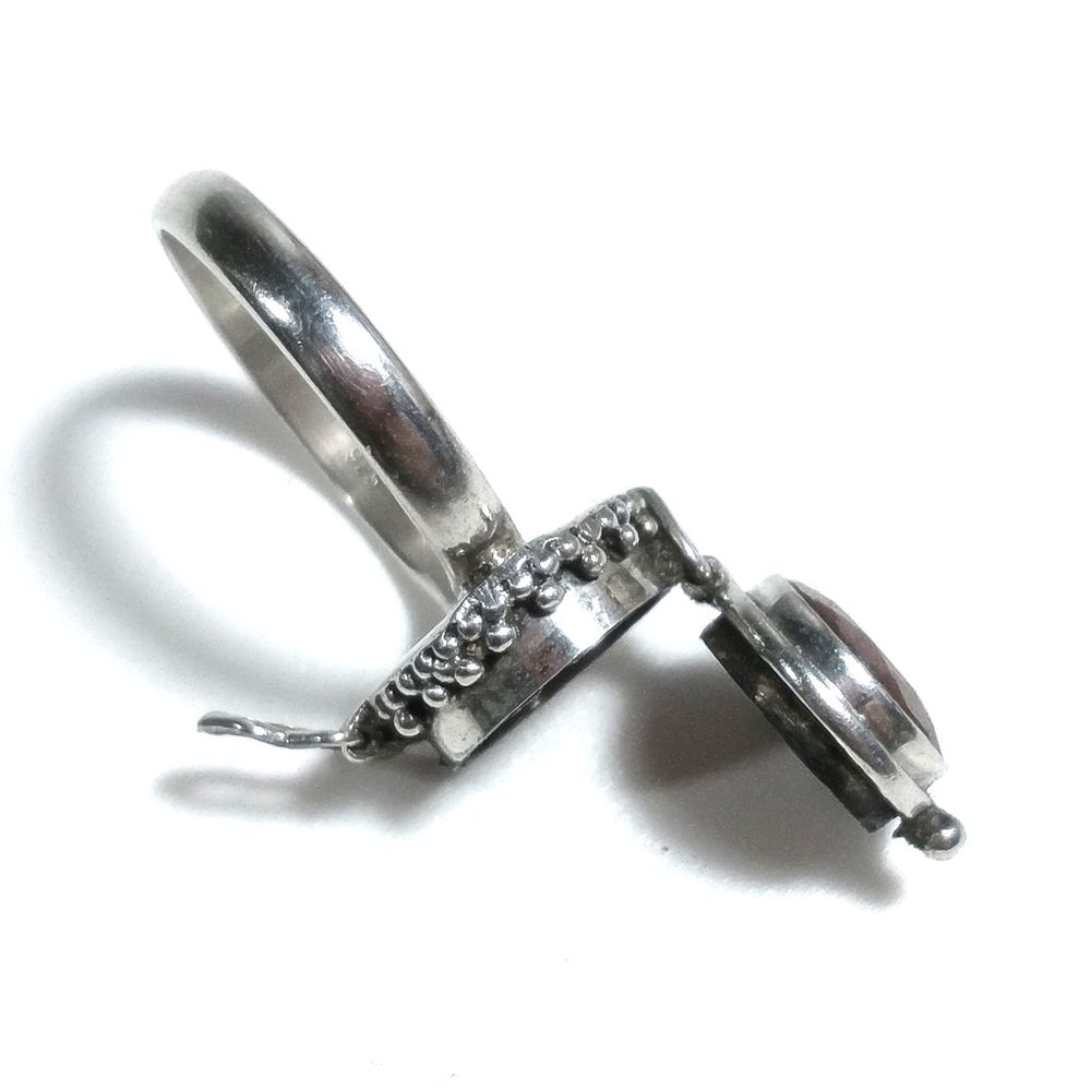 Anello veleno in argento 925 con Radice di Rubino | GIOIELLI ETNICI