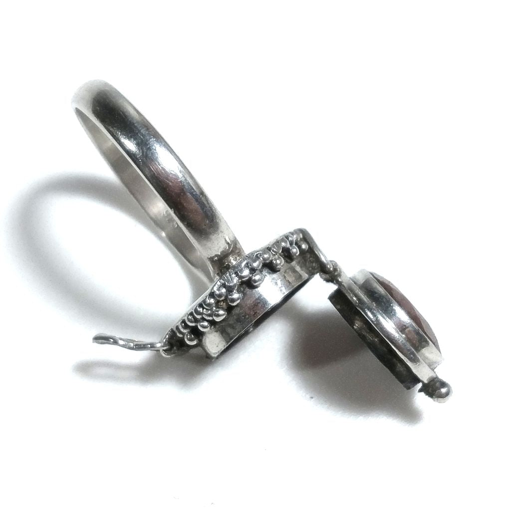 Anello veleno in argento 925 con Radice di Rubino | GIOIELLI ETNICI