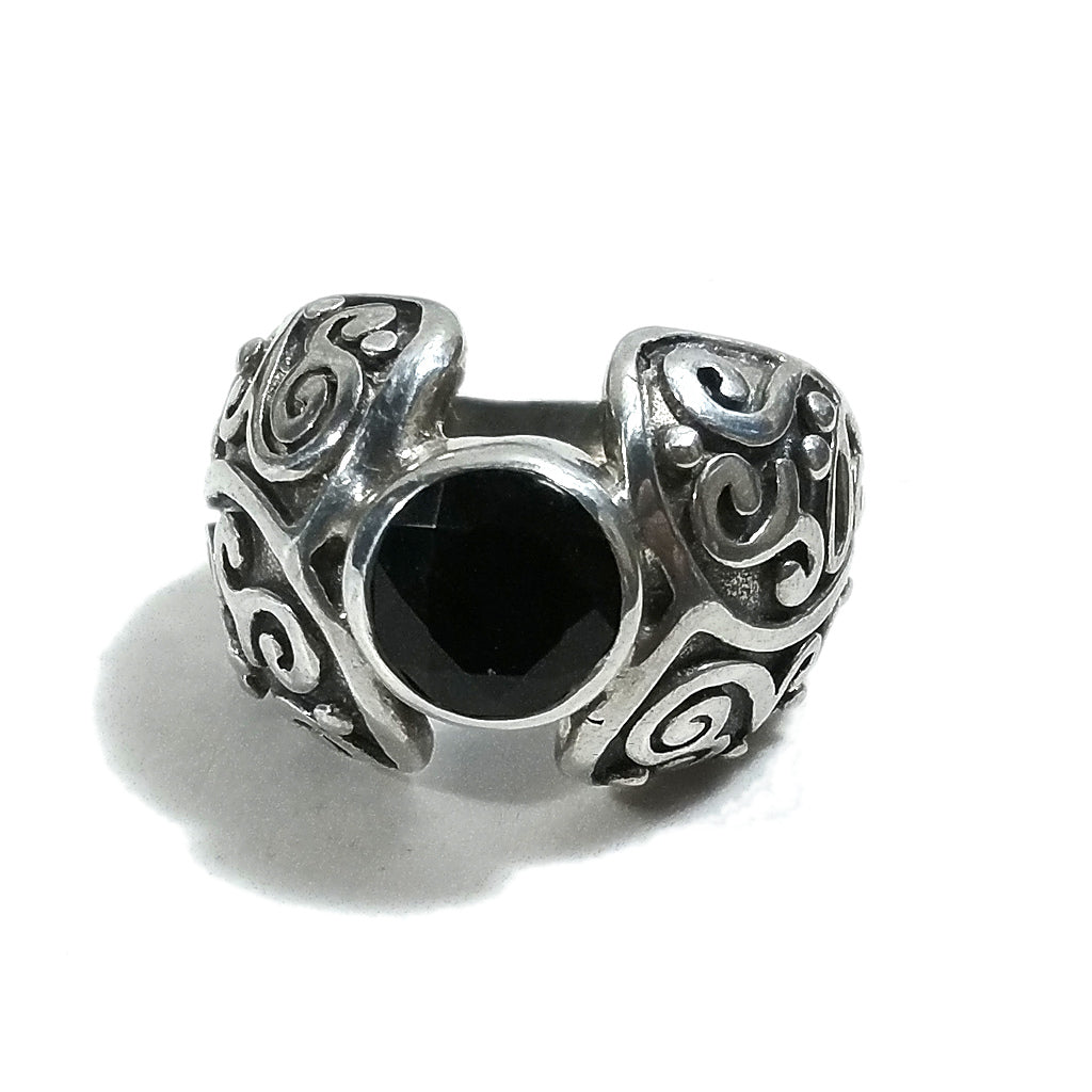 Anello CUORE in argento 925 ANELLO artigianale Onice nero