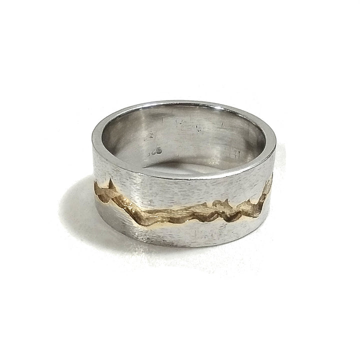 Anello a fascia BEAT in argento 925 artigianale | design lineare moderno