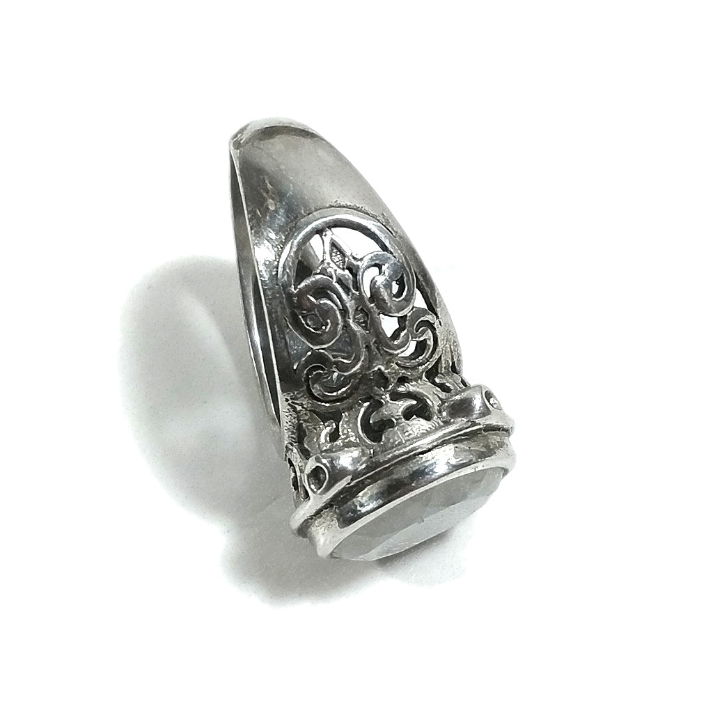Anello fascia in argento 925 ANELLO artigianale Pietra di luna | ANELLI ARGENTO