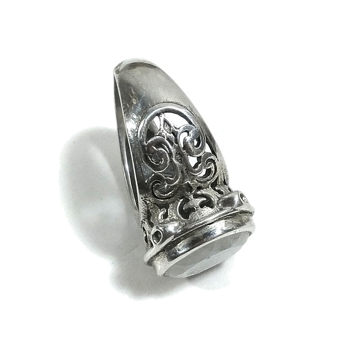 Anello fascia in argento 925 ANELLO artigianale Pietra di luna | ANELLI ARGENTO