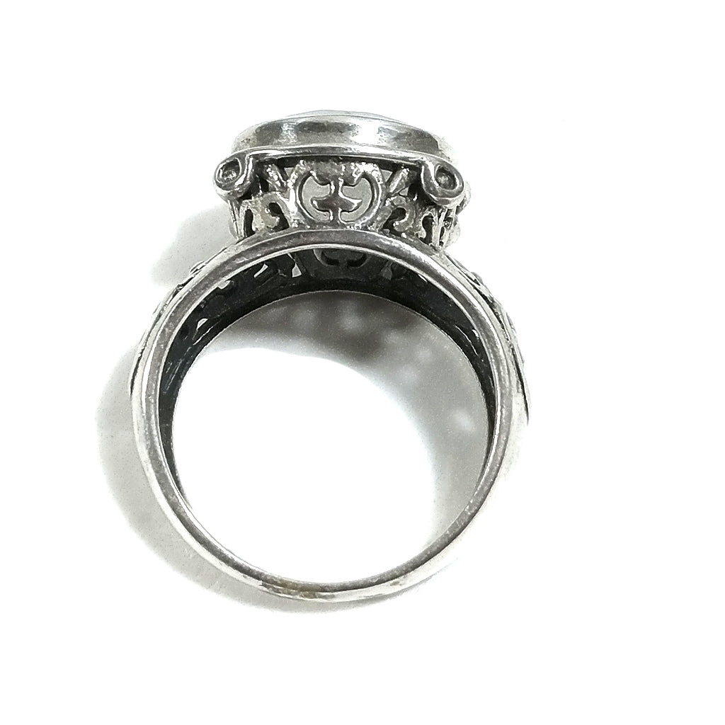 Anello fascia in argento 925 ANELLO artigianale Pietra di luna | ANELLI ARGENTO