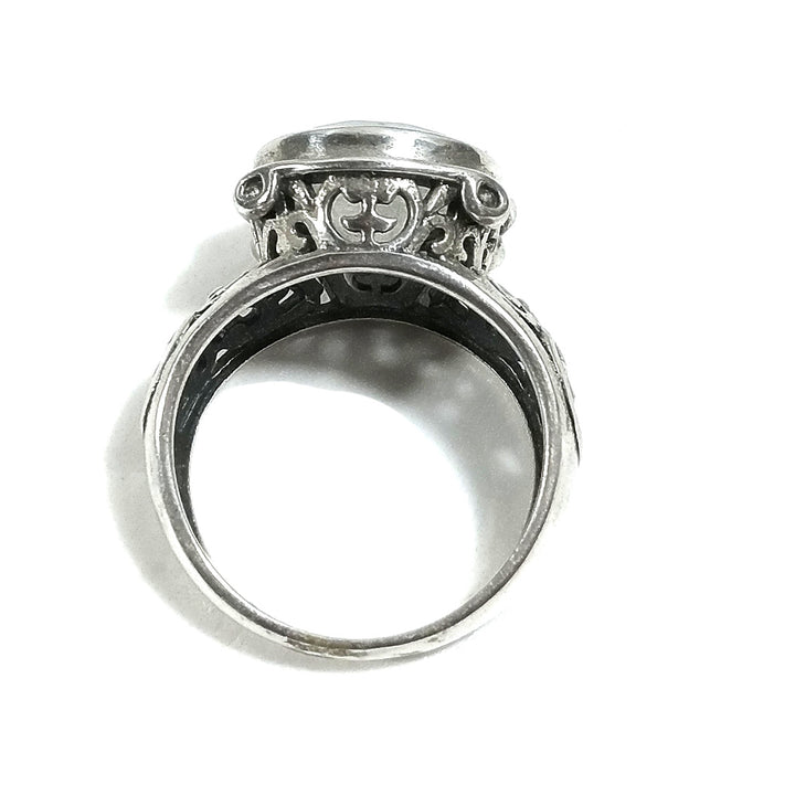 Anello fascia in argento 925 ANELLO artigianale Pietra di luna | ANELLI ARGENTO