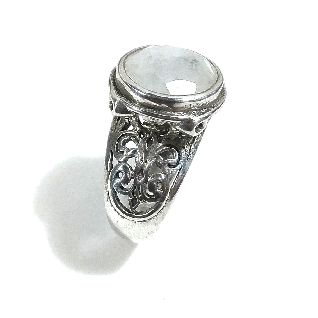 Anello fascia in argento 925 ANELLO artigianale Pietra di luna | ANELLI ARGENTO