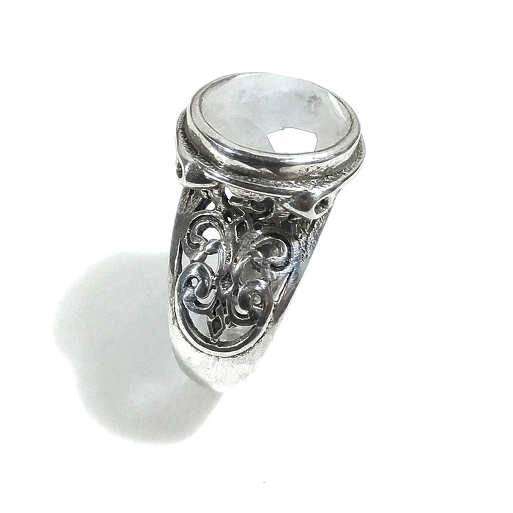 Anello fascia in argento 925 ANELLO artigianale Pietra di luna | ANELLI ARGENTO
