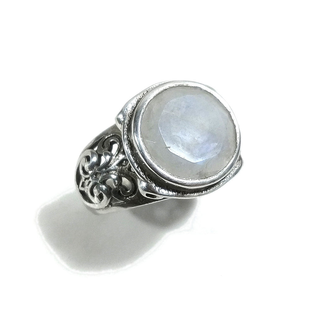 Anello fascia in argento 925 ANELLO artigianale Pietra di luna | ANELLI ARGENTO