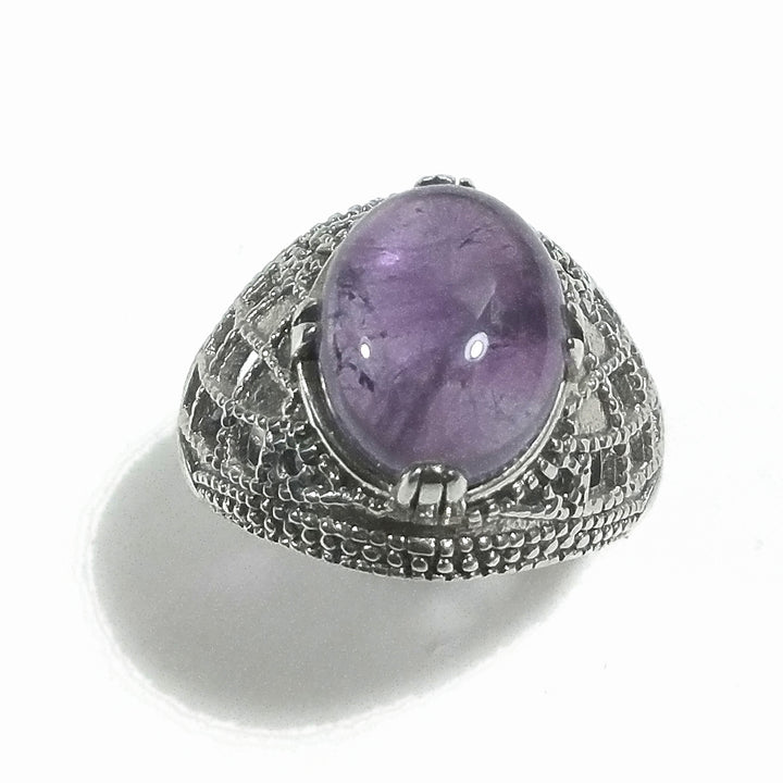 Anello fascia in argento 925 ANELLO artigianale Ametista, Lapislazzuli | ANELLI ARGENTO