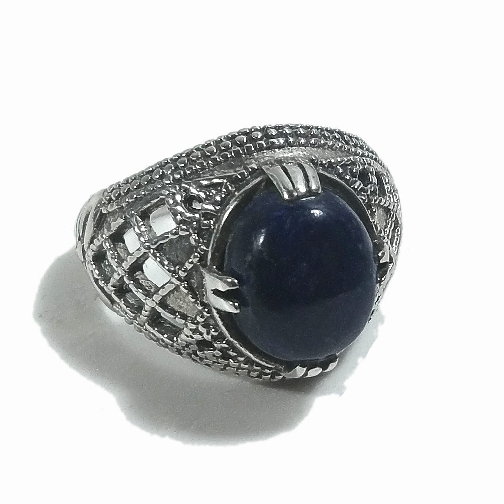 Anello fascia in argento 925 ANELLO artigianale Ametista, Lapislazzuli | ANELLI ARGENTO