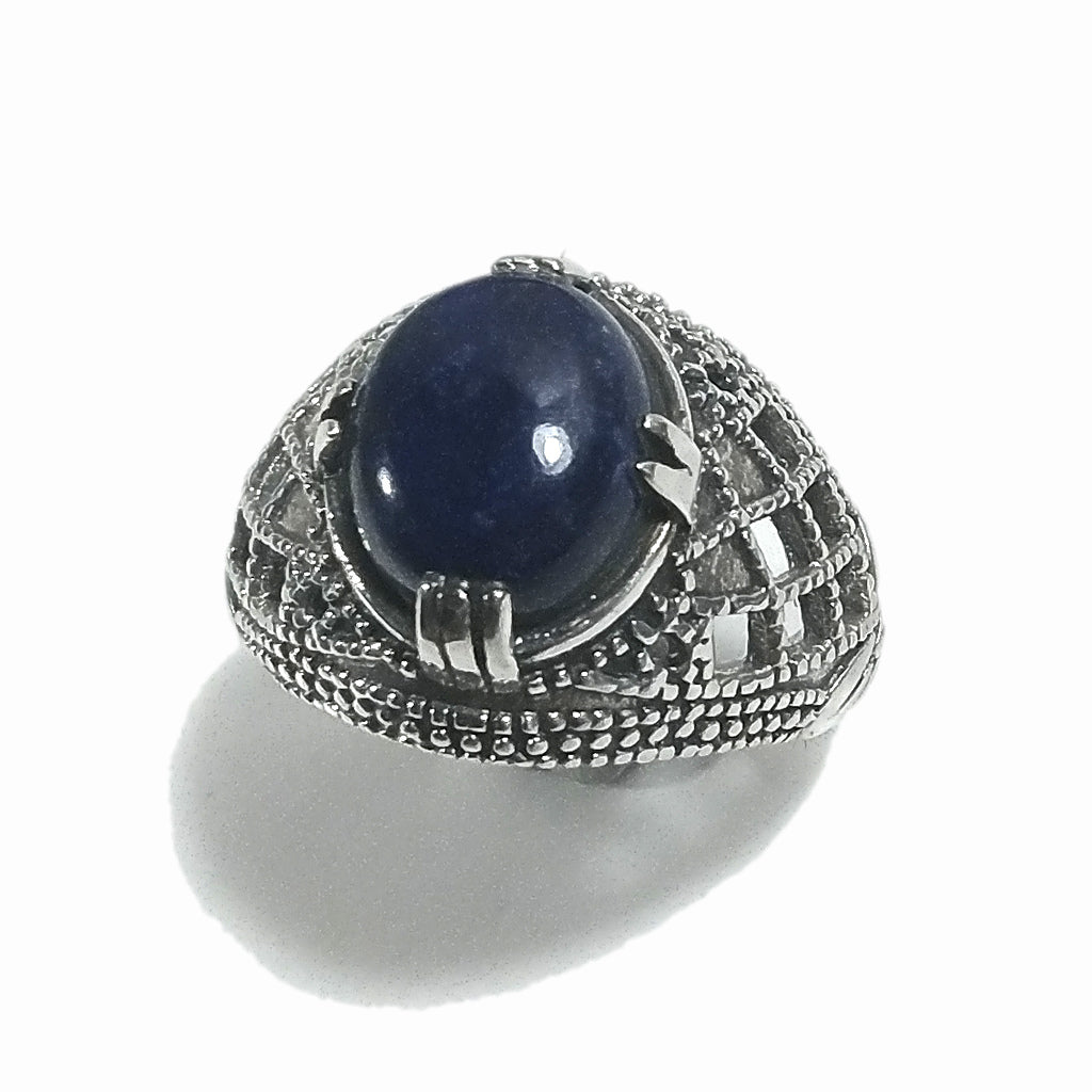 Anello fascia in argento 925 ANELLO artigianale Ametista, Lapislazzuli | ANELLI ARGENTO