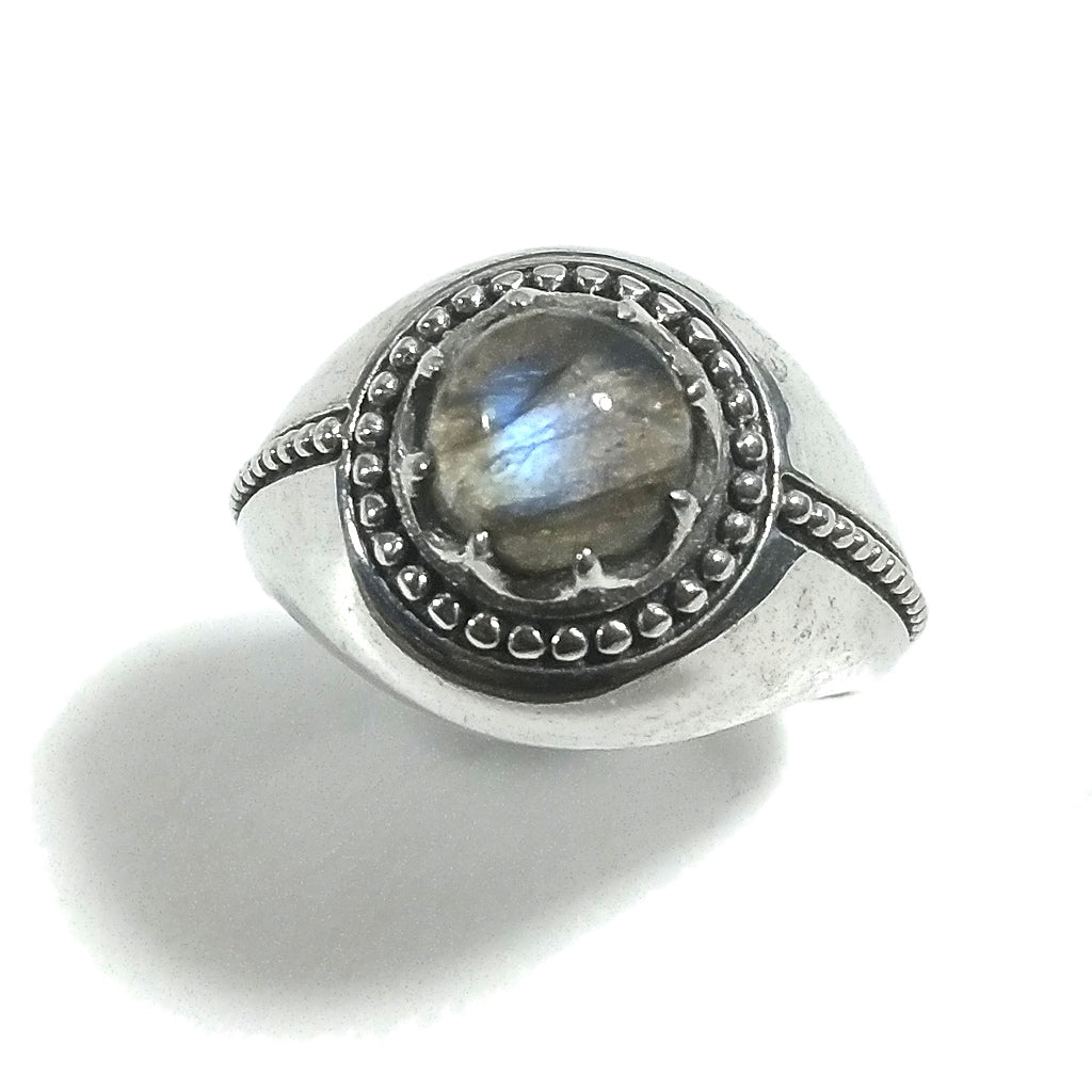 Anello fascia in argento 925 ANELLO artigianale Pietra di luna | ANELLI ARGENTO