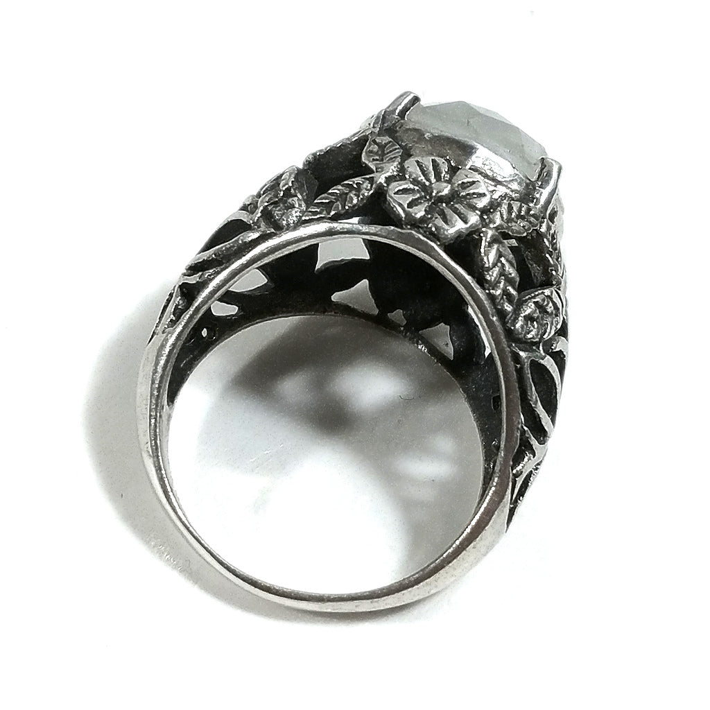 Anello fascia in argento 925 ANELLO artigianale Pietra di luna | ANELLI ARGENTO