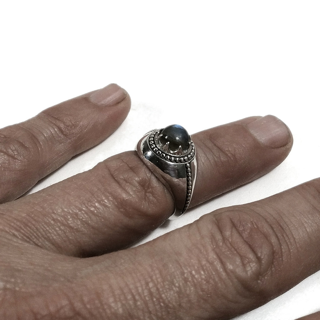 Anello fascia in argento 925 ANELLO artigianale Pietra di luna | ANELLI ARGENTO
