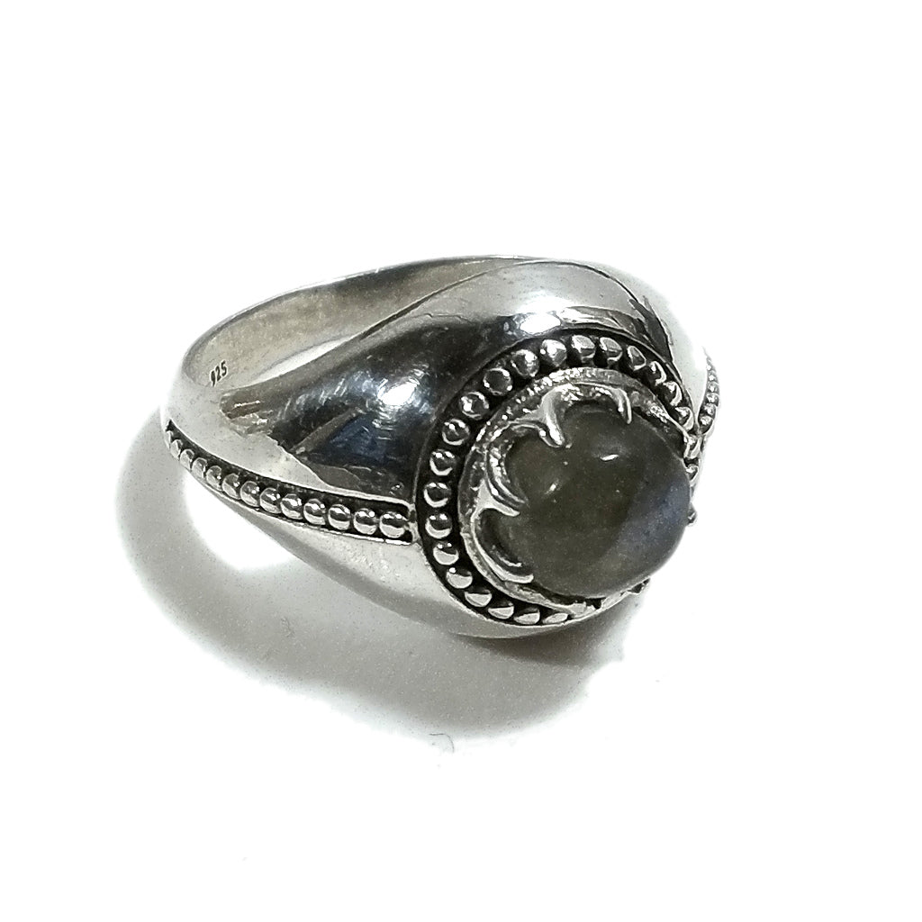Anello fascia in argento 925 ANELLO artigianale Pietra di luna | ANELLI ARGENTO