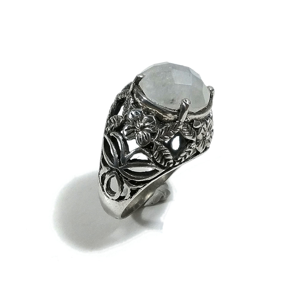 Anello fascia in argento 925 ANELLO artigianale Pietra di luna | ANELLI ARGENTO