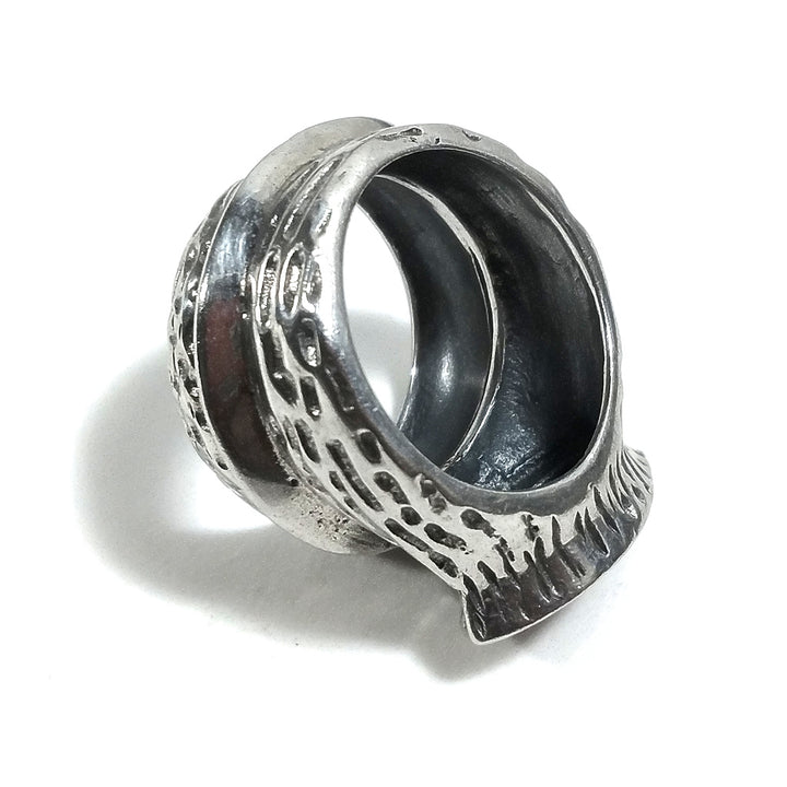 Anello fascia in argento 925 ANELLO artigianale Radice di rubino | ANELLI ARGENTO