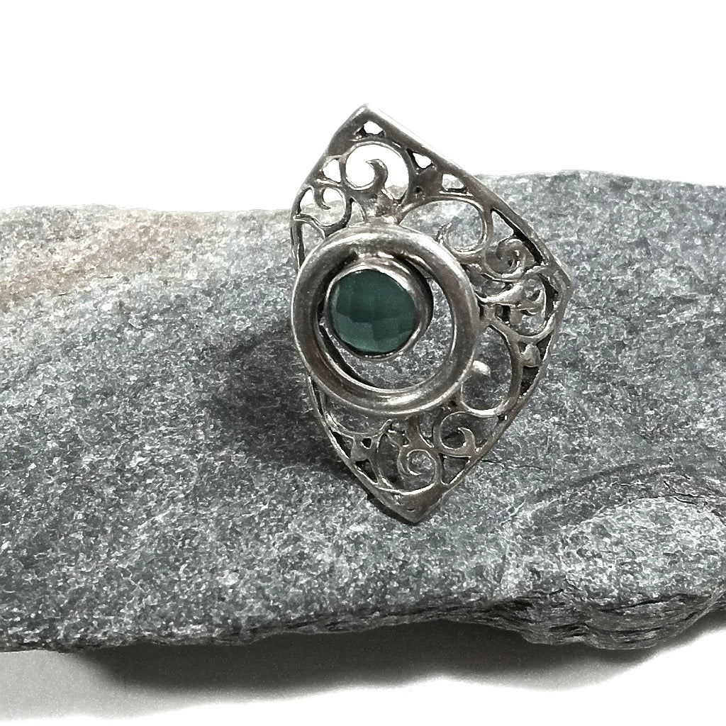 Anello fascia in argento 925 ANELLO artigianale Pietra di luna | ANELLI ARGENTO | filigrana