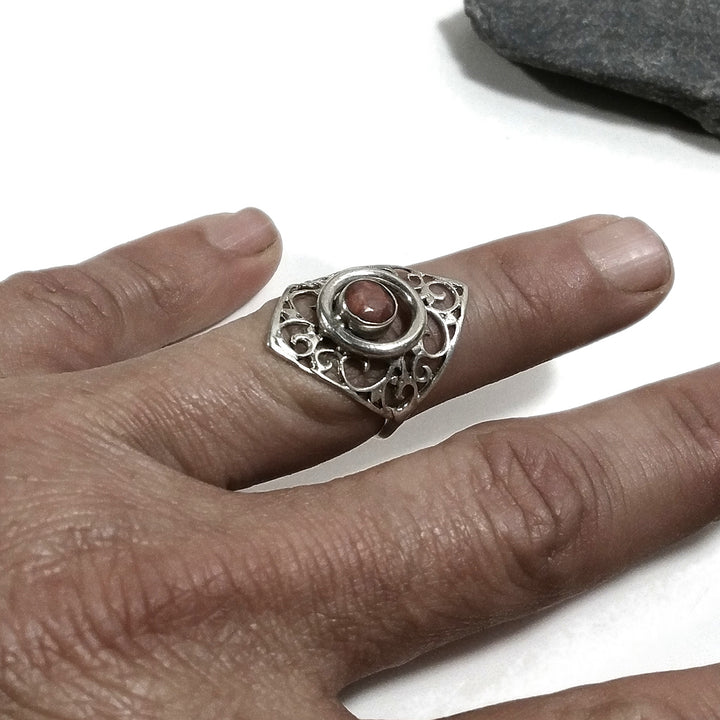 Anello fascia in argento 925 ANELLO artigianale Pietra di luna | ANELLI ARGENTO | filigrana