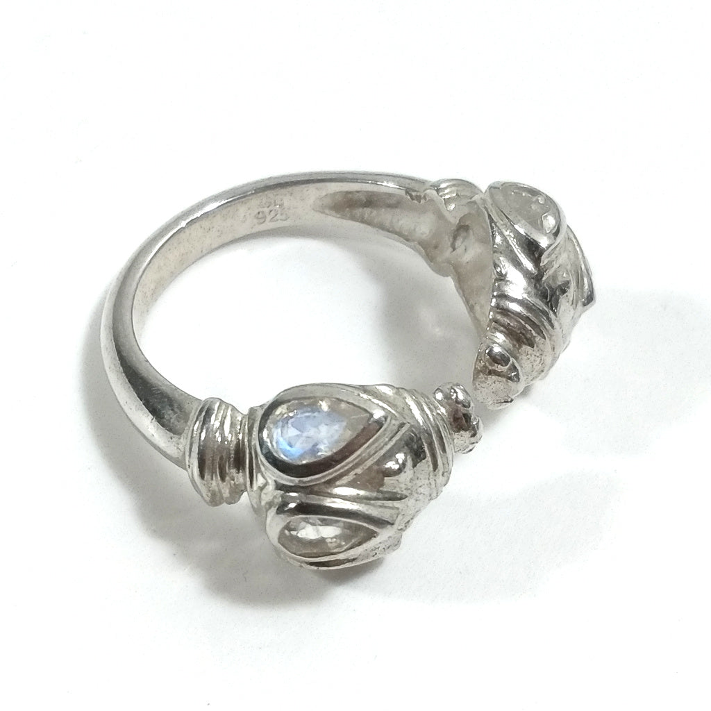 Anello contrariè in argento 925 con pietra - AMELIA