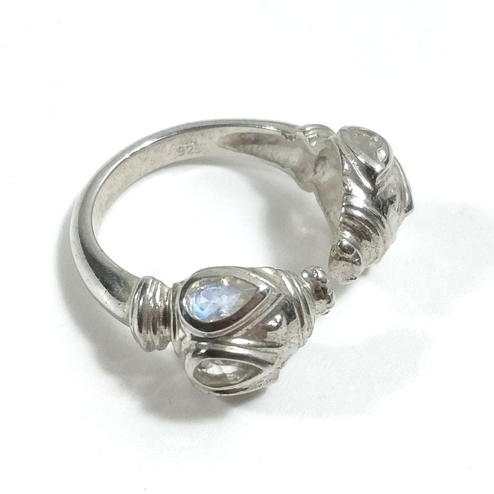 Anello contrariè in argento 925 con pietra - AMELIA