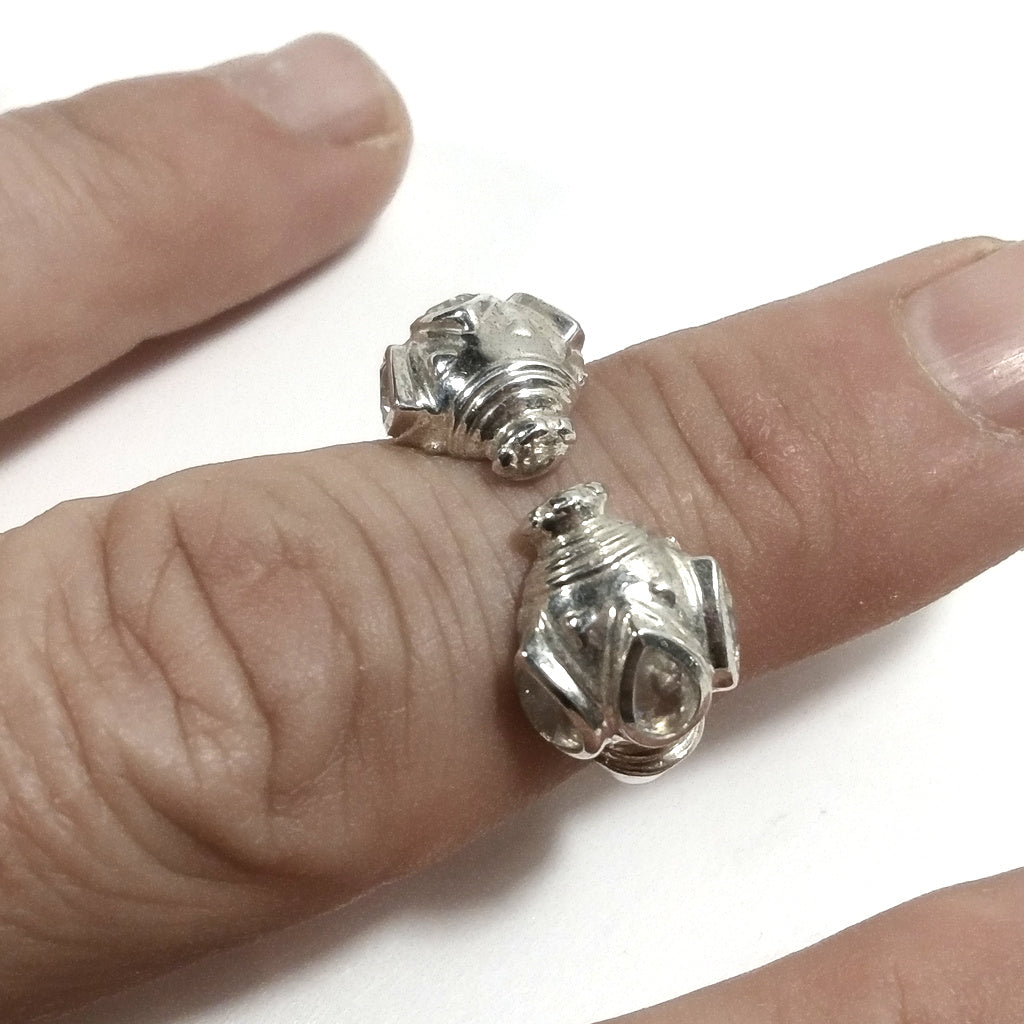 Anello contrariè in argento 925 con pietra - AMELIA