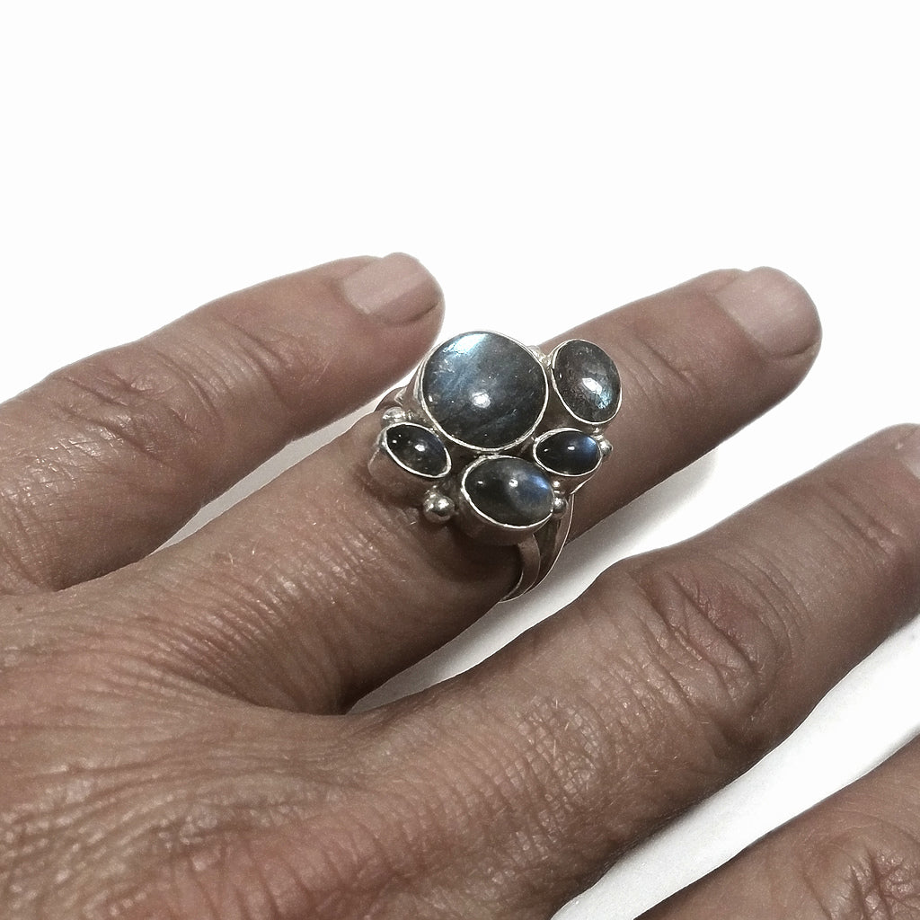 Anello con pietra in argento 925 con Labradorite | GIOIELLI ARTIGIANALI