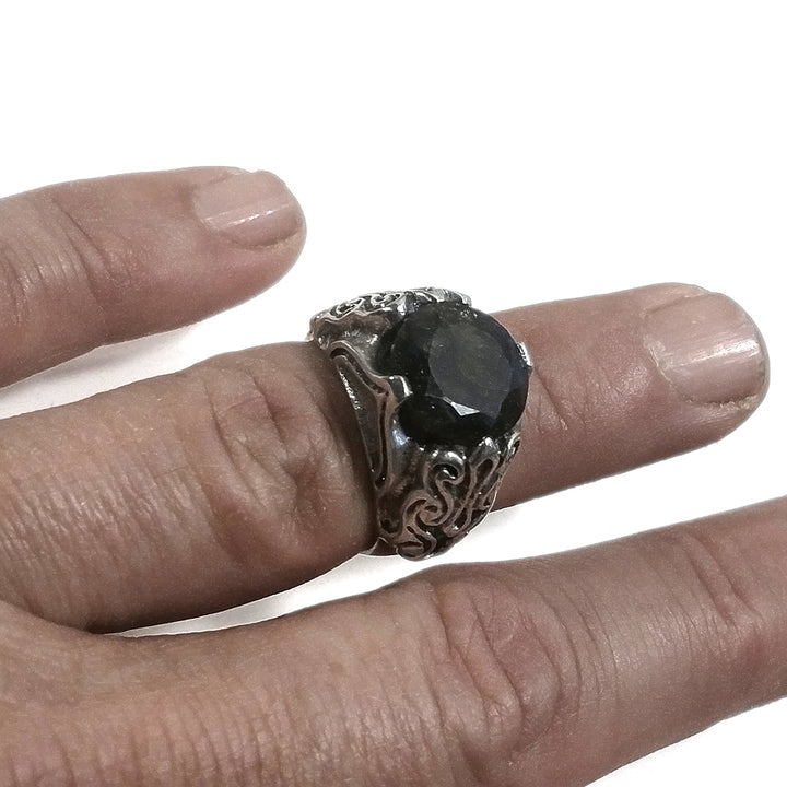 Anello fascia in argento 925 ANELLO artigianale Labradorite | ANELLI ARGENTO | Giglio