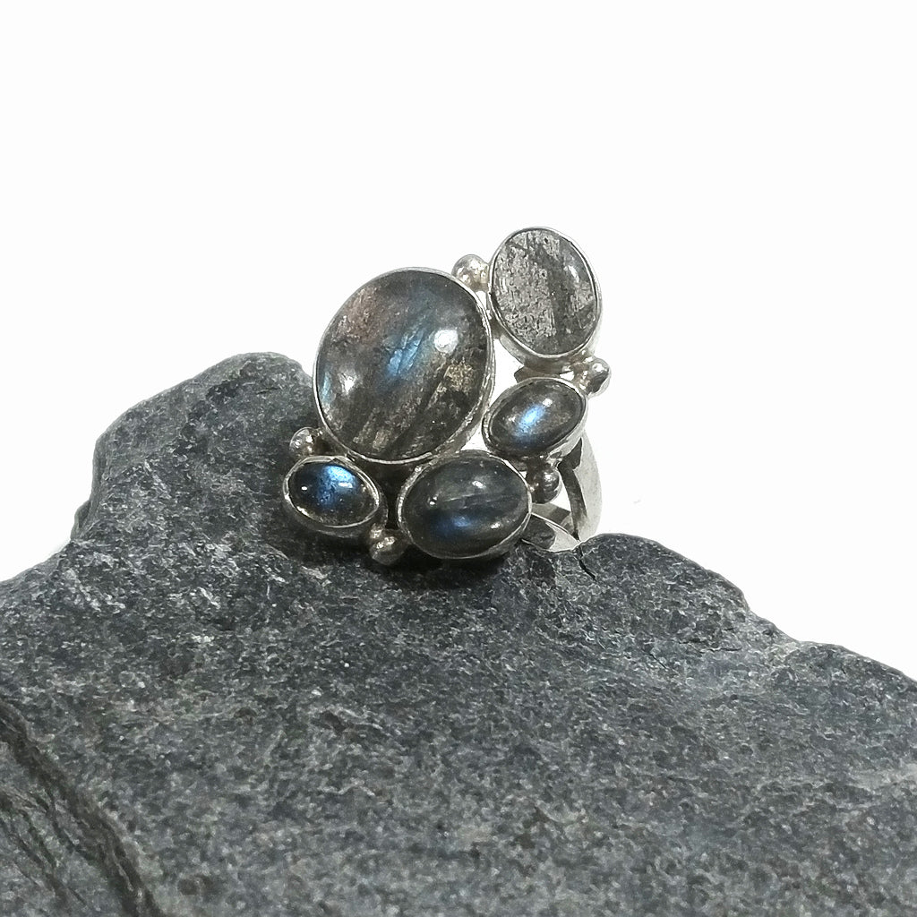 Anello con pietra in argento 925 con Labradorite | GIOIELLI ARTIGIANALI