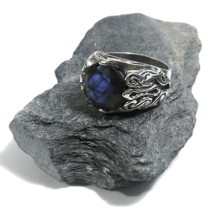 Anello fascia in argento 925 ANELLO artigianale Labradorite | ANELLI ARGENTO | Giglio