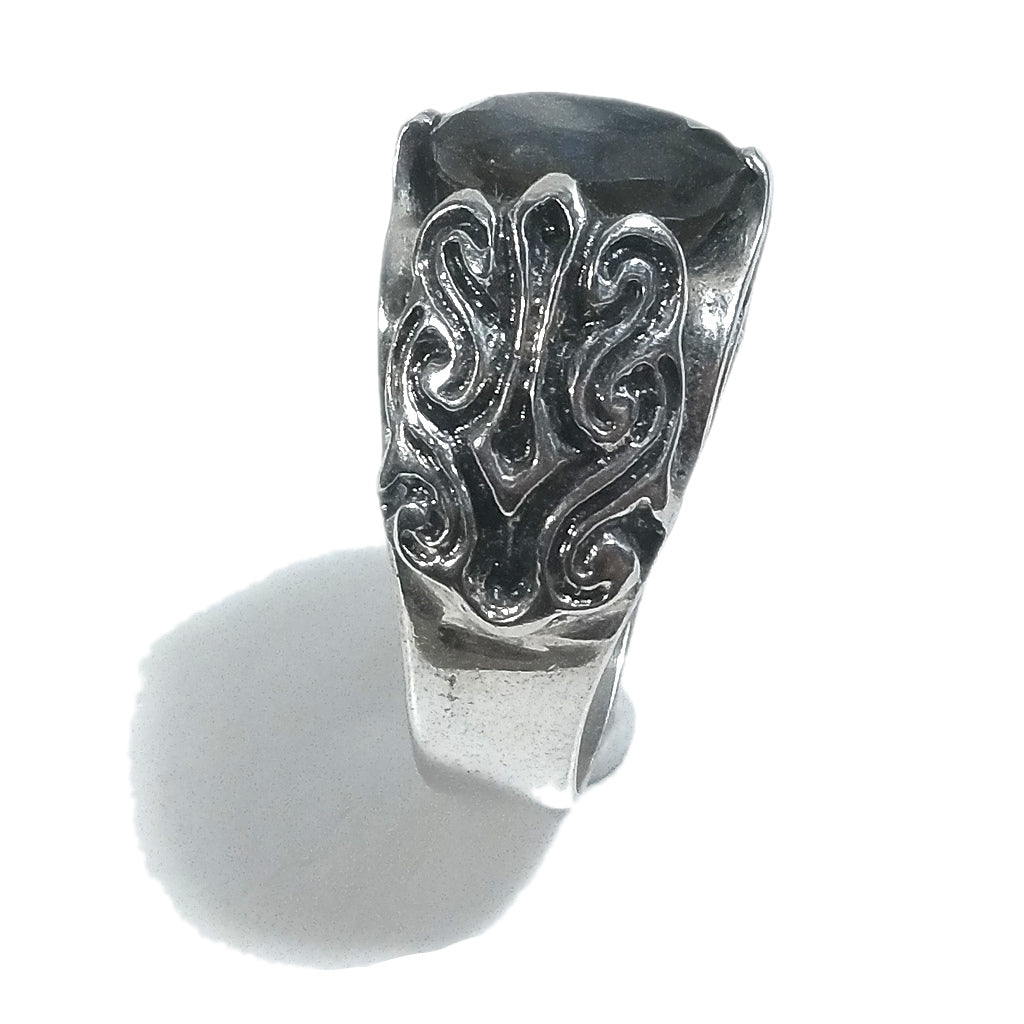 Anello fascia in argento 925 ANELLO artigianale Labradorite | ANELLI ARGENTO | Giglio