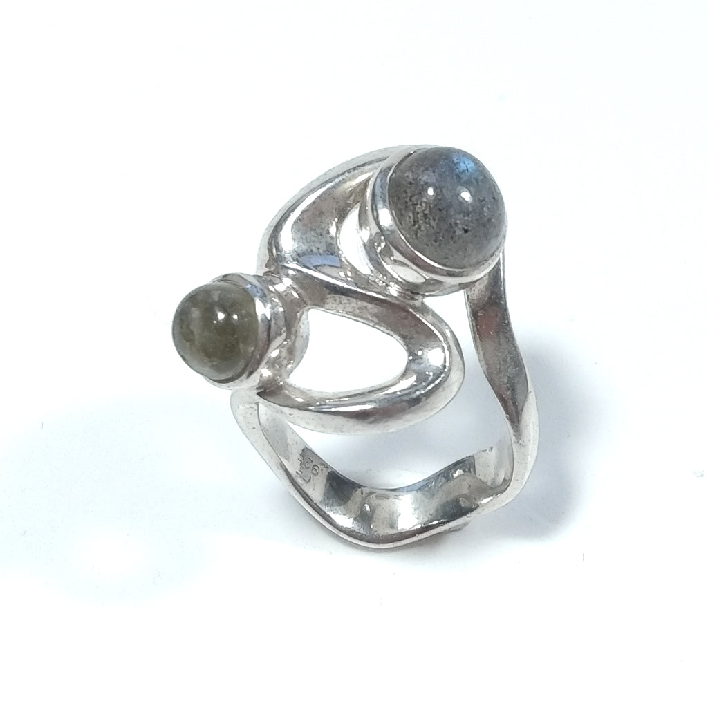 Anello con pietra in argento 925 ANELLO artigianale Labradorite | GIOIELLI IN ARGENTO