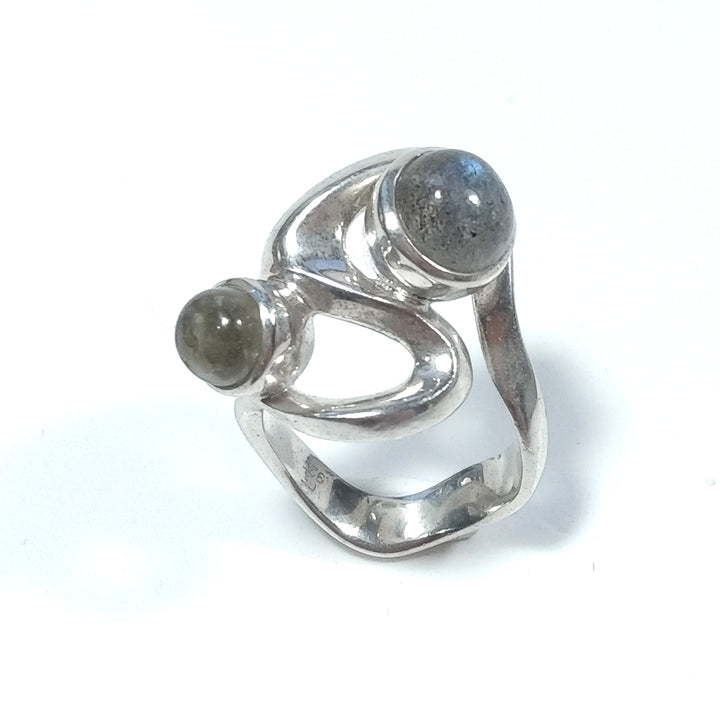 Anello con pietra in argento 925 ANELLO artigianale Labradorite | GIOIELLI IN ARGENTO