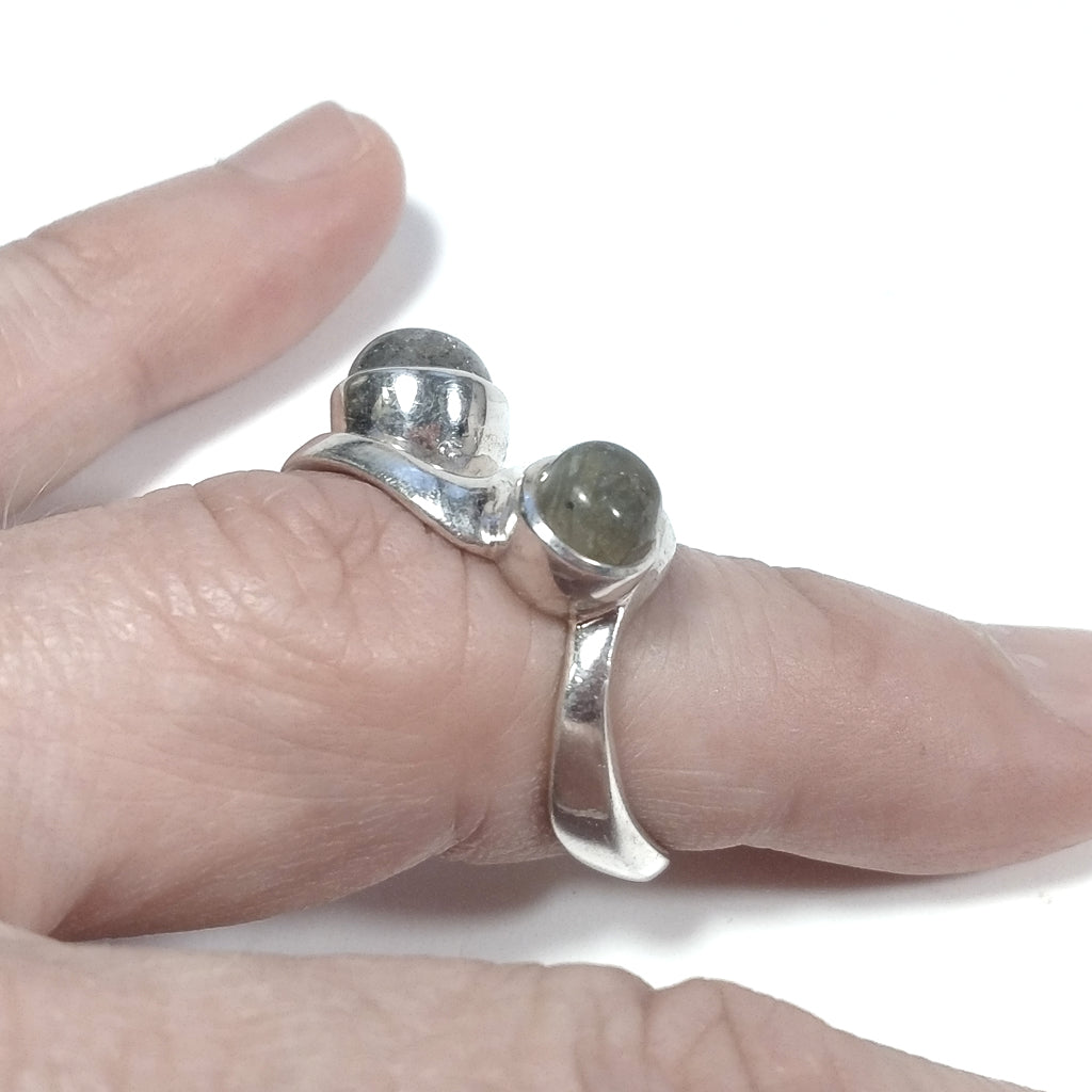 Anello con pietra in argento 925 ANELLO artigianale Labradorite | GIOIELLI IN ARGENTO