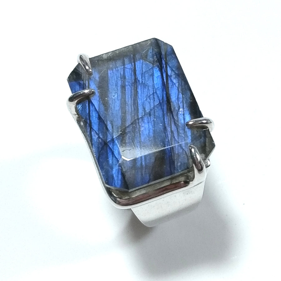 Anello con pietra in argento 925 ANELLO artigianale Labradorite | GIOIELLI IN ARGENTO