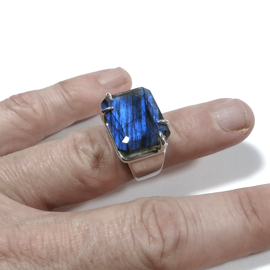 Anello con pietra in argento 925 ANELLO artigianale Labradorite | GIOIELLI IN ARGENTO