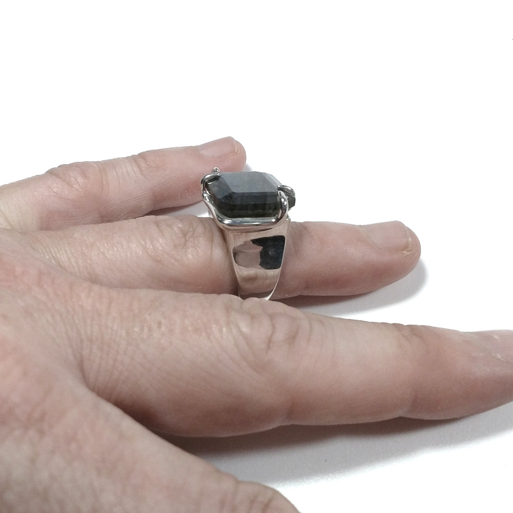 Anello con pietra in argento 925 ANELLO artigianale Labradorite | GIOIELLI IN ARGENTO
