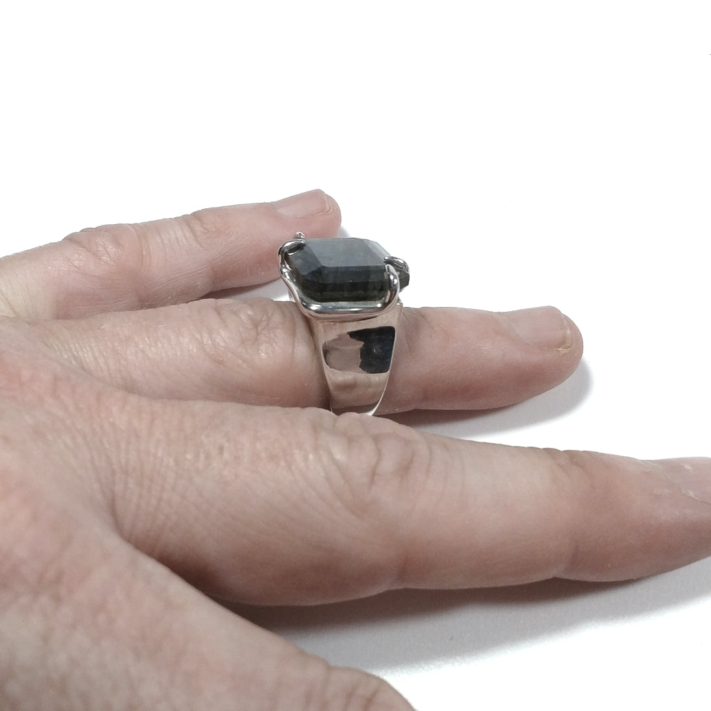 Anello con pietra in argento 925 ANELLO artigianale Labradorite | GIOIELLI IN ARGENTO