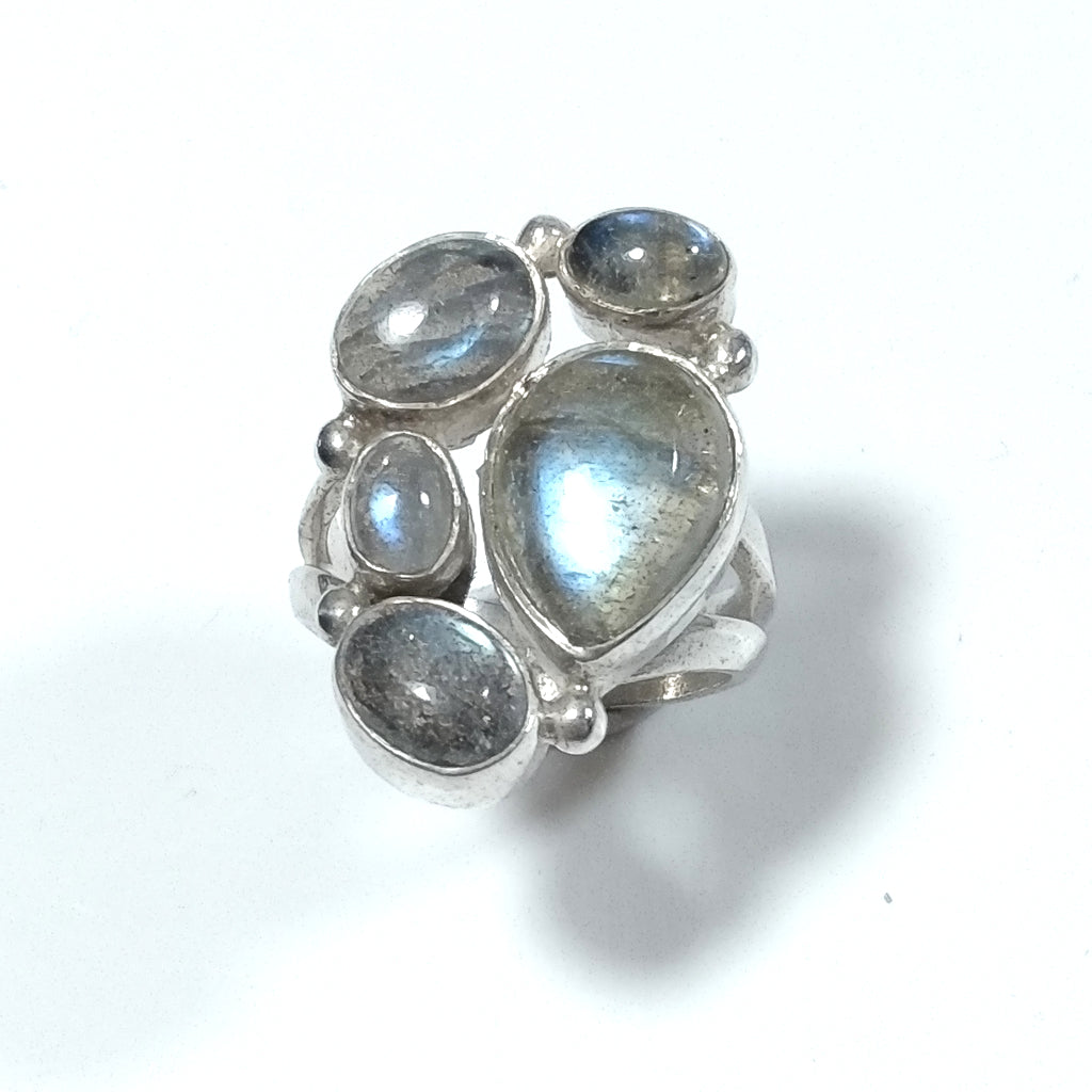 Anello con pietra in argento 925 ANELLO artigianale Labradorite | GIOIELLI IN ARGENTO