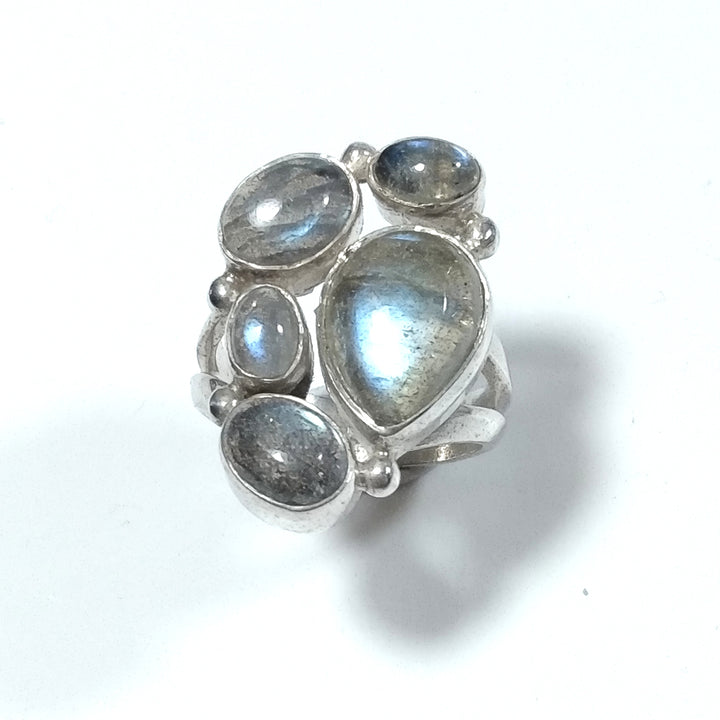 Anello con pietra in argento 925 ANELLO artigianale Labradorite | GIOIELLI IN ARGENTO