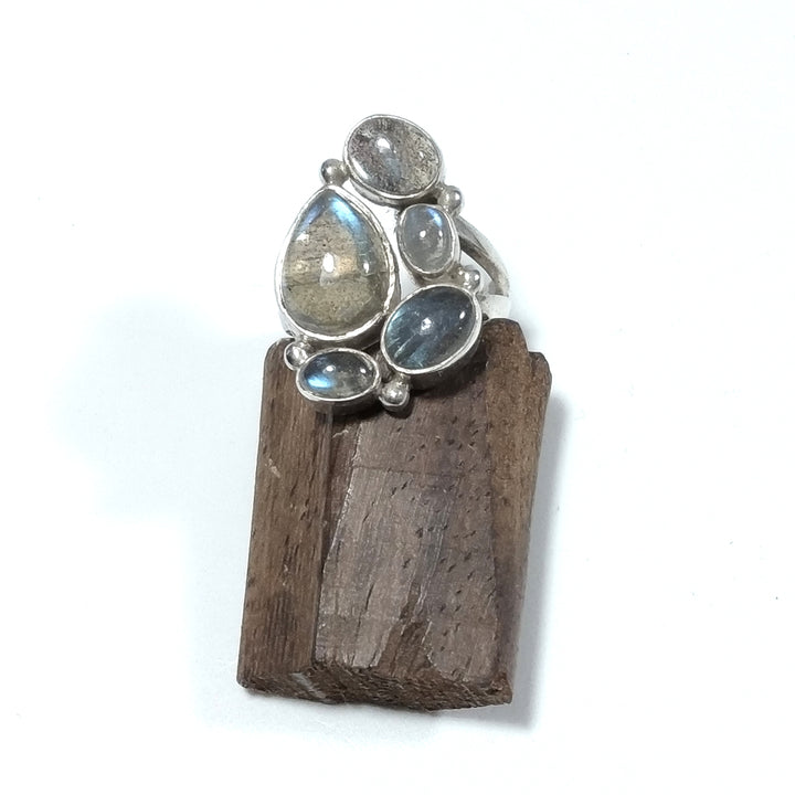Anello con pietra in argento 925 ANELLO artigianale Labradorite | GIOIELLI IN ARGENTO
