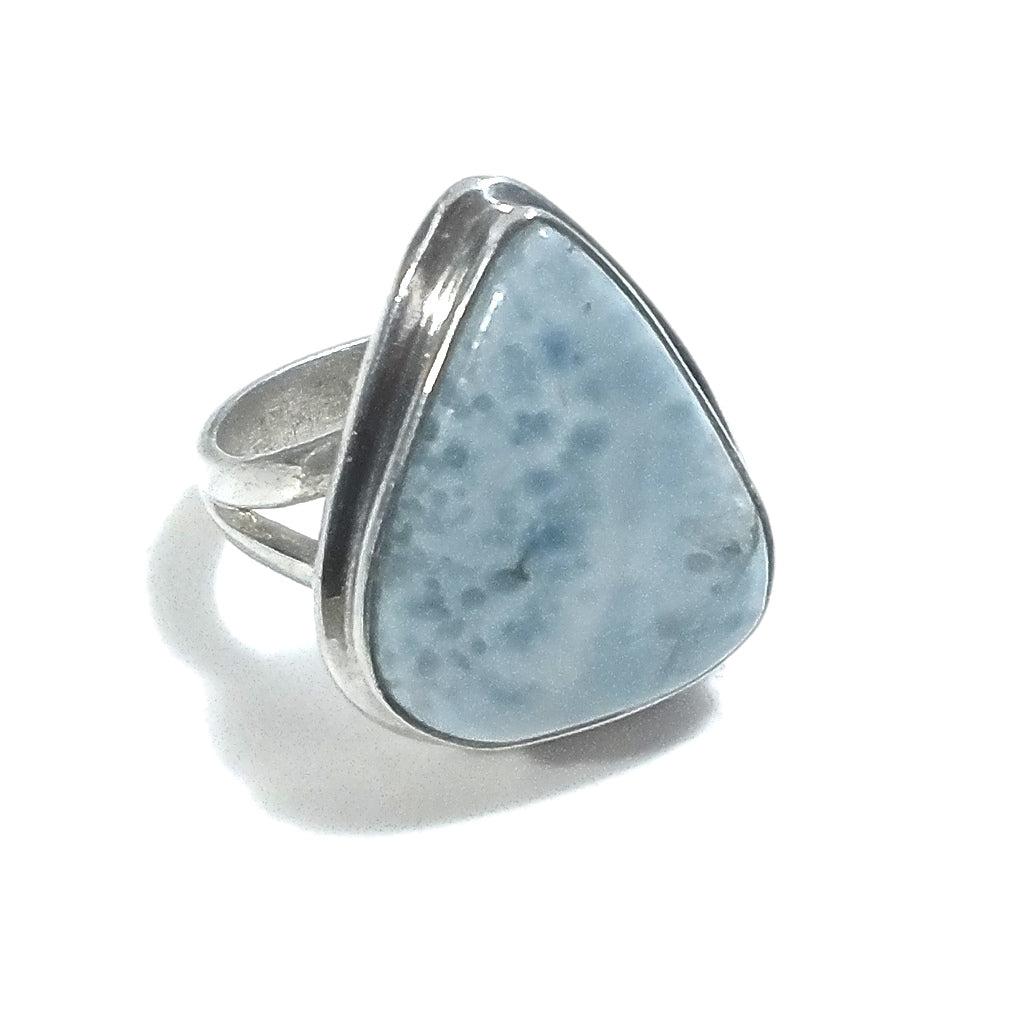 Anello fascia in argento 925 ANELLO artigianale con Larimar | ANELLI ARGENTO
