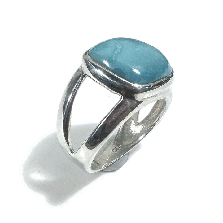 Anello fascia in argento 925 ANELLO artigianale con Larimar | ANELLI ARGENTO