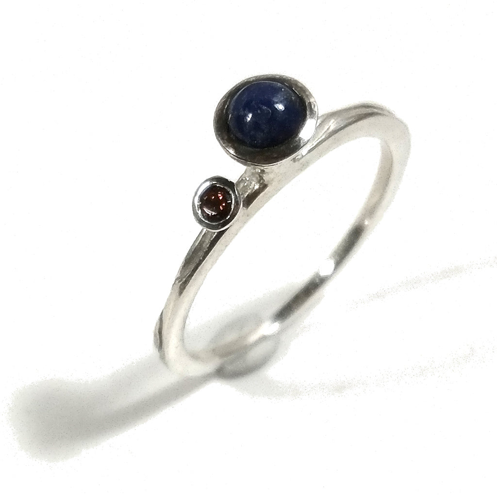 ANELLO artigianale in argento 925 Anello con pietra Labradorite, Granato | GIOIELLI IN ARGENTO