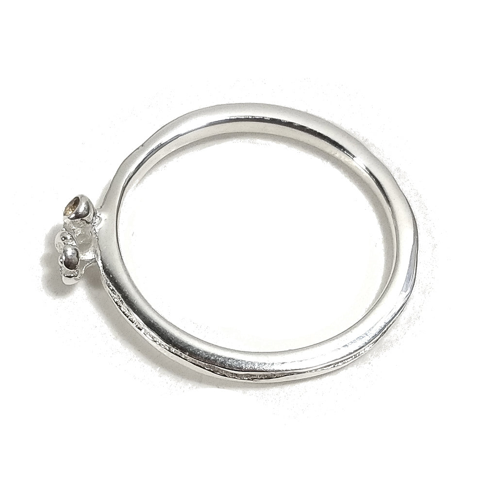 Anello in argento 925 a forma di FIORI con pietra | argento artigianale