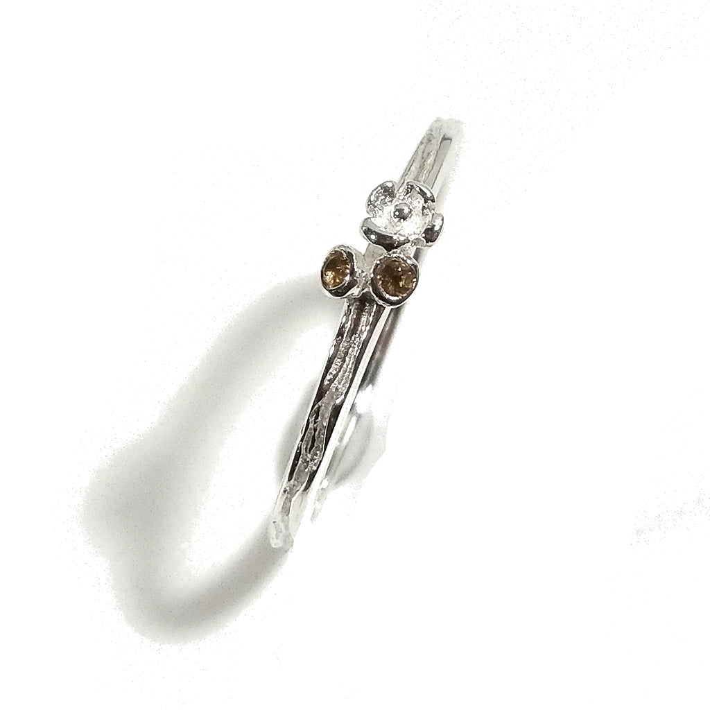 Anello in argento 925 a forma di FIORI con pietra | argento artigianale