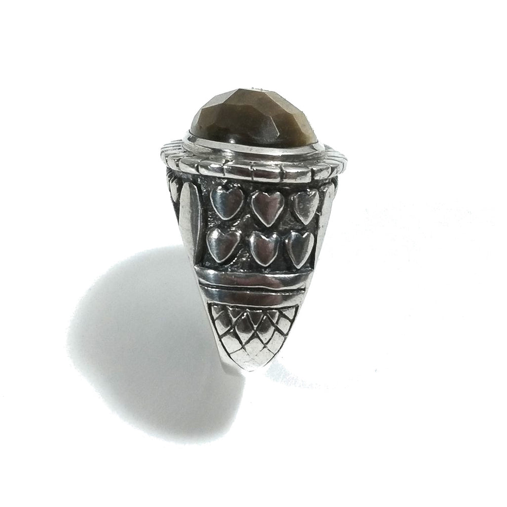 ANELLO etnico in argento 925 con Occhio di tigre | Gioielli etnici | Cuore