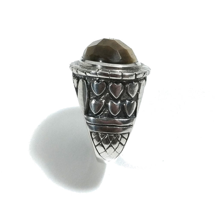 ANELLO etnico in argento 925 con Occhio di tigre | Gioielli etnici | Cuore