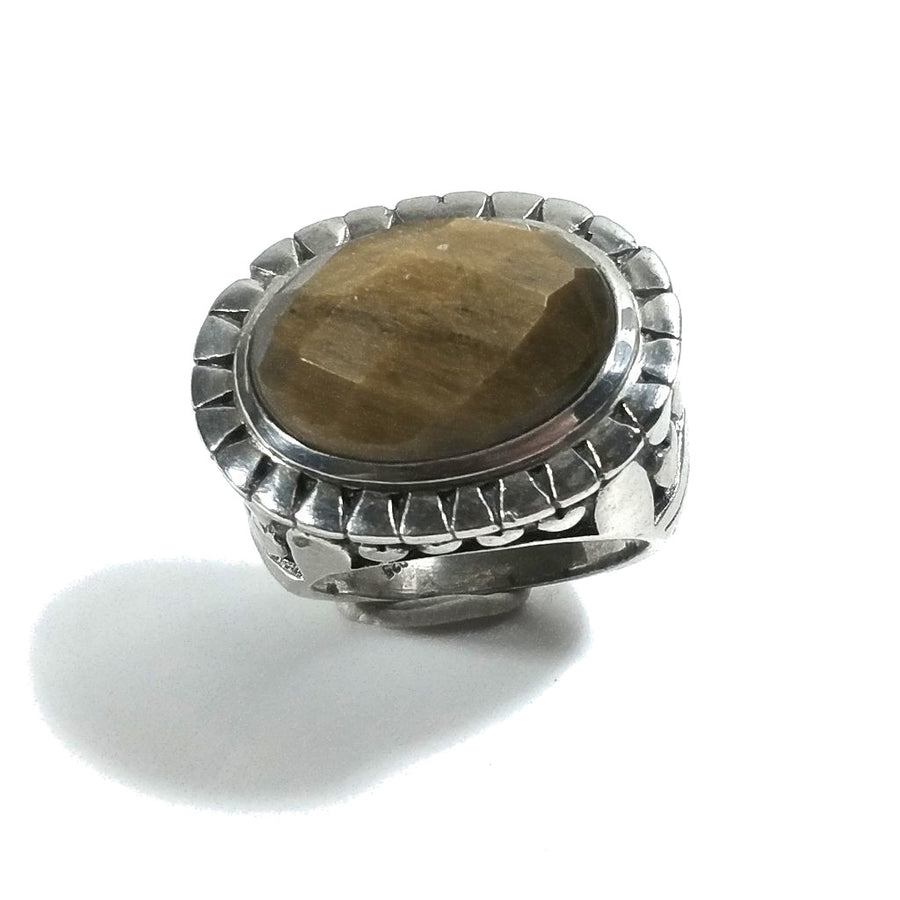 ANELLO etnico in argento 925 con Occhio di tigre | Gioielli etnici | Cuore