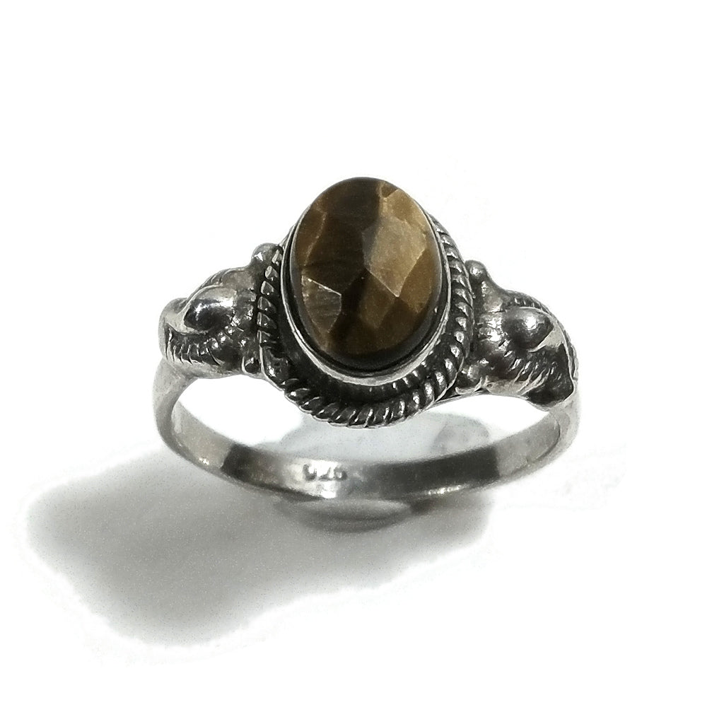 Anello con pietra in argento 925 con Ametista | GIOIELLI ETNICI | Anello FIORE